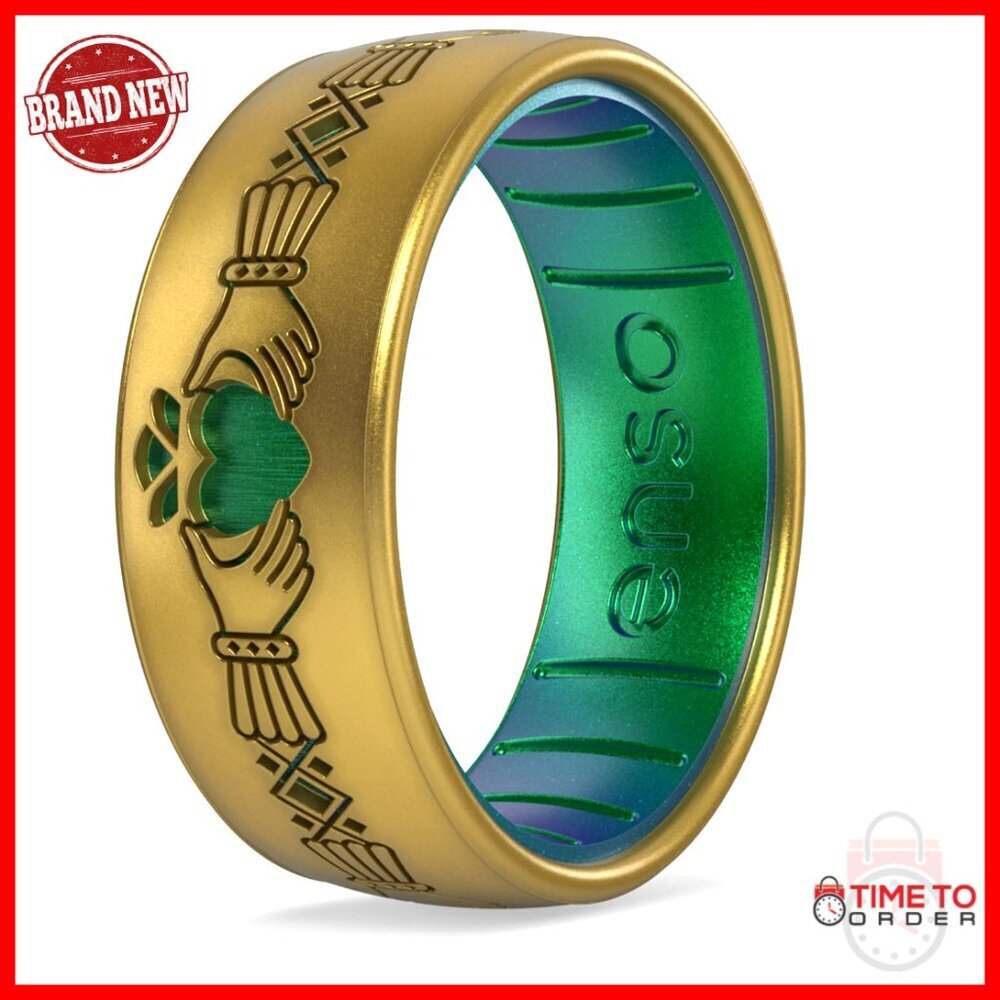 Men's Size 10 Silicone Ring Flexible Comfortable Celtic Design